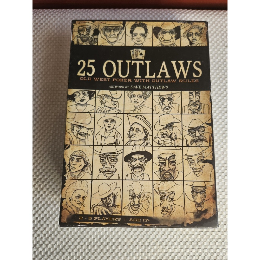 25 Outlaws Card Game Old West Poker with Outlaw Rules Complete Great Condition